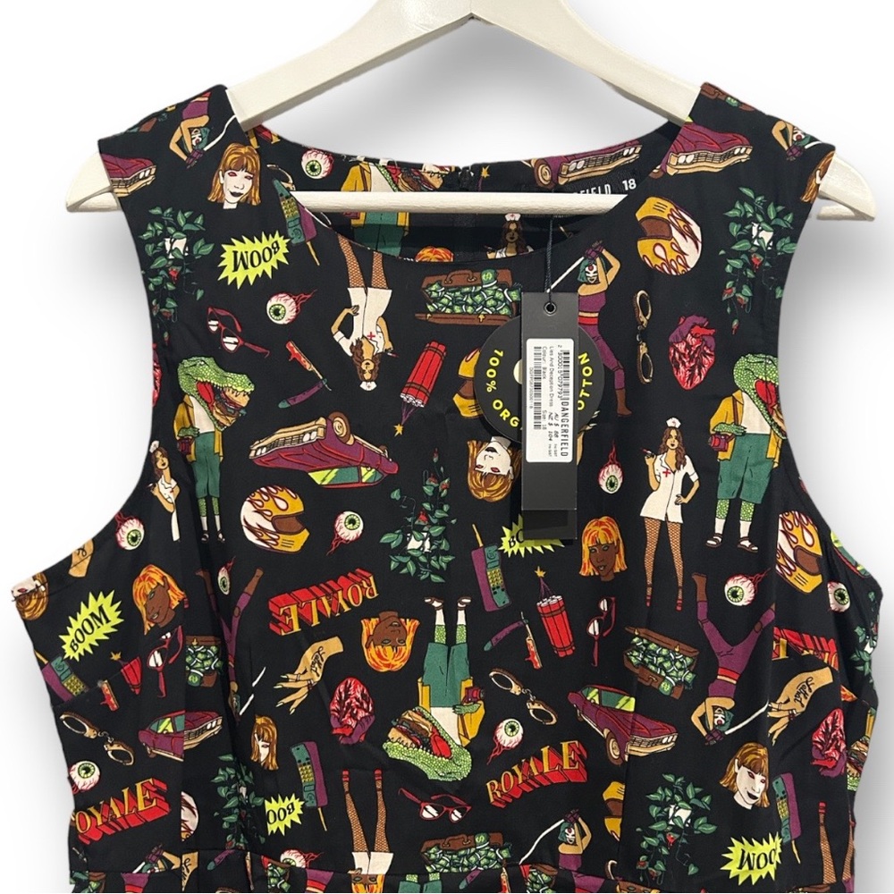 BNWT Dangerfield Womens Lies & Deception Dress Multicoloured Size 18 has pockets - Picture 2 of 8
